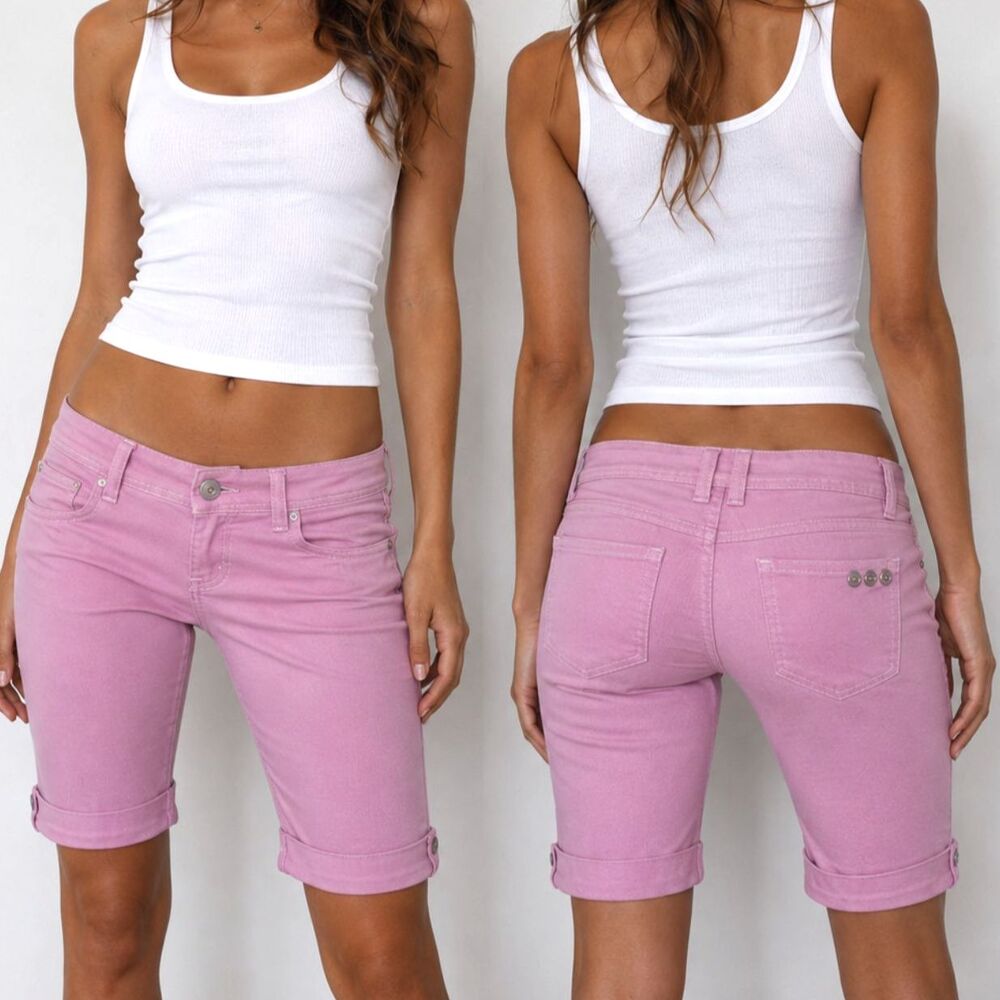 Vintage Y2K Purple Low Rise Bermuda Shorts Size XS